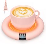 Coffee Mug Warmer， 2022 EasyAcc Coffee Warmer for Desk [with Silicon Cup Lid] Smart Mug Warmer Auto Shut Off， 3 Temp Setting to 167℉， Touch Switch， LED Display Cup Warmer for Office Home -Coffee Gift